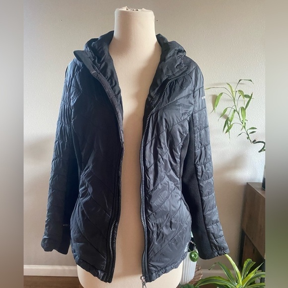 Spyder thermaweb quilted puffer hooded jacket black size small - Picture 2 of 10